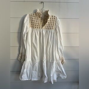 Stella Pardo Paris Poplin and Crochet Mini Dress